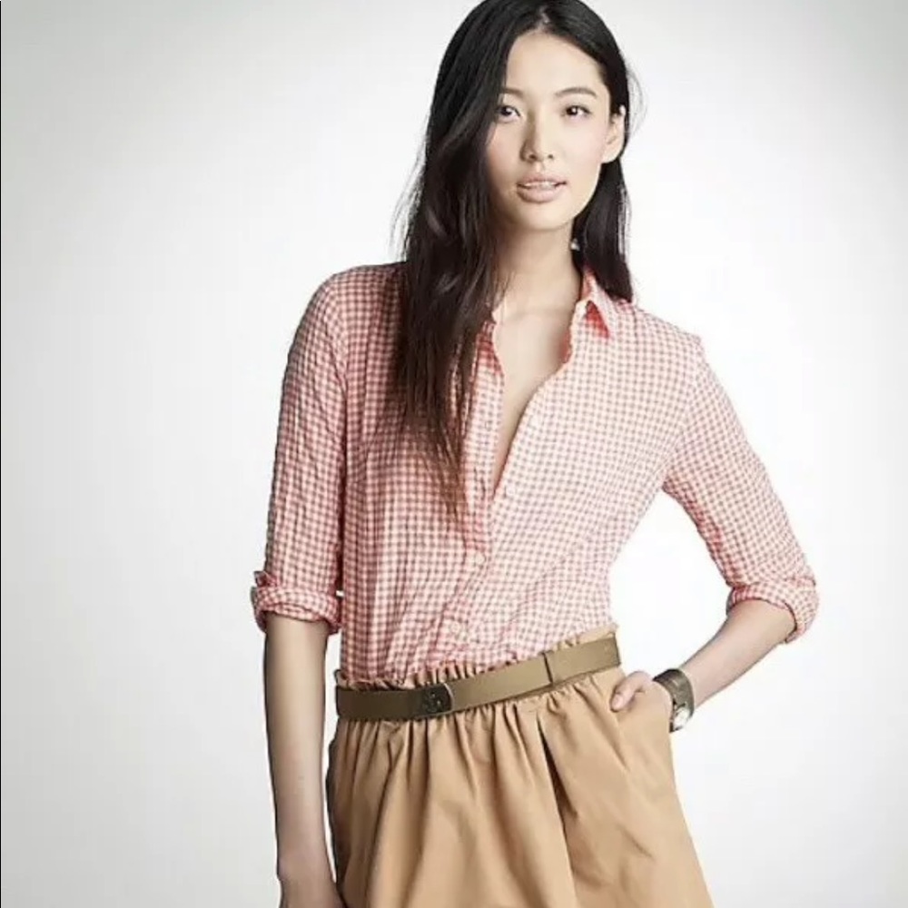 J. Crew Perfect Shirt in Suckered Gingham